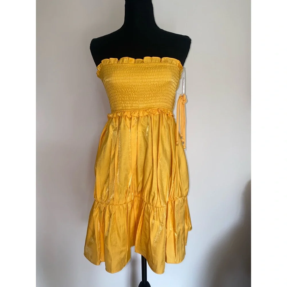 NWT Lovers + Friends Yellow Holden Dress - Picture 2 of 3